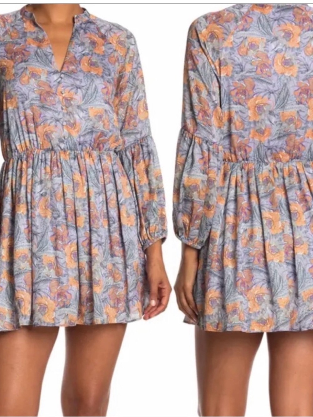 NSR Andra Floral V-Neck Mini Dress NWT Size M
